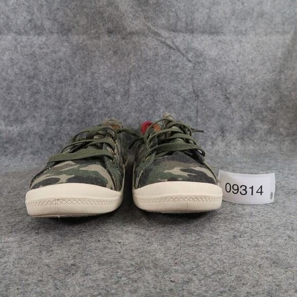 Time and Tru Shoes Womens 7 Casual Sneakers Slip On Flats Camo Stretch Green - Picture 3 of 13